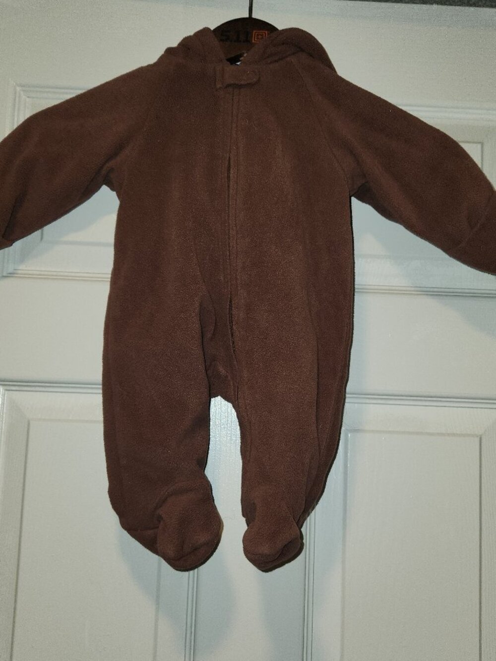 Faded Glory Baby Bunting Snowsuit 0-3 Months Brown Hooded Fleece